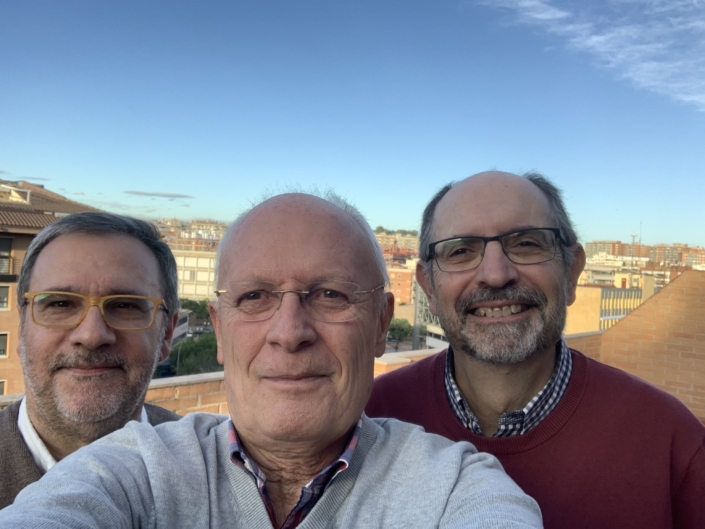 Amb Jordi Pascual i Josep Antón Coves ex-alumnes de Dauradell