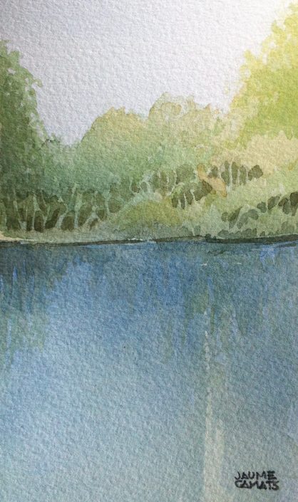 Aquarel·la sobre paper (12,5 x7,5). Propietat de Anxo Iglesias.