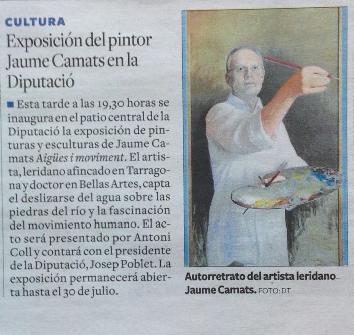 Noticia de l'exposició publicada al Diari de Tarragona el 16-6-17.