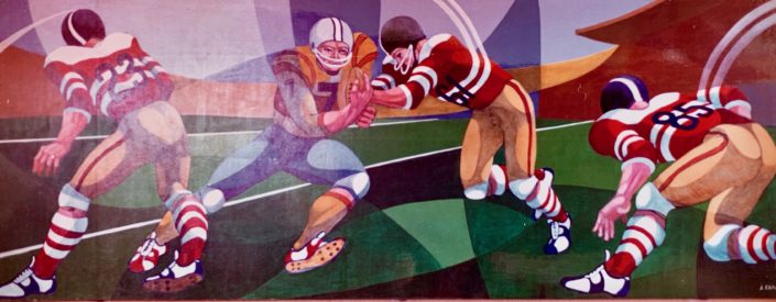 Acrílic sobre fusta (120x210). Propietat de l' Escola Deportiva BRAFA.