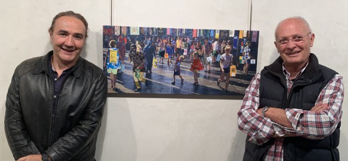 Amb l'amic, antic alumne i pintor Miguel Olivares.