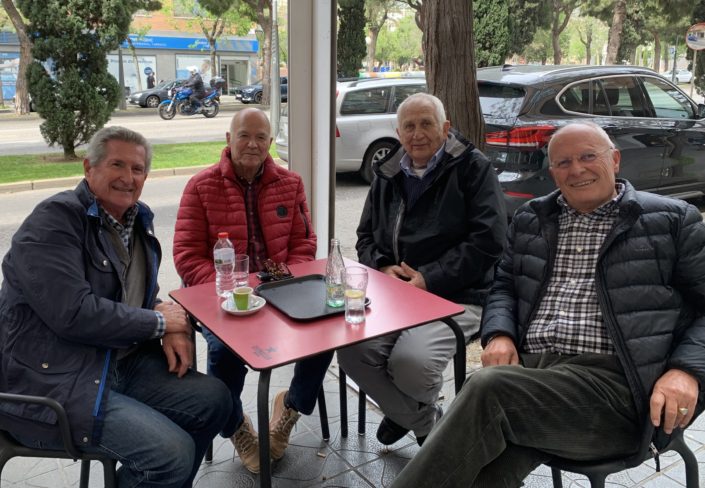 César Meler, Eugeni Nadal, Josep Navarro i jo, a la trobada del 25/4/2024 a Tarragona.