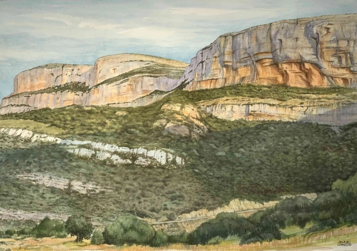<strong>🔴</strong> Montsec (56×80) Aquarel·la sobre paper (56x80). Propietat Col·lecció Artesa.