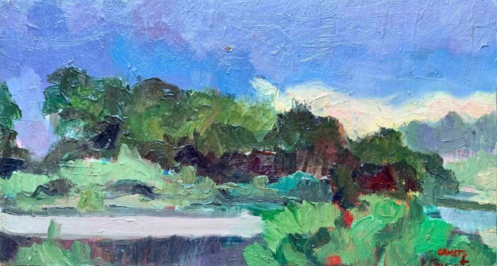 <strong>🔴</strong> Despres de la tormenta (19×35) Oli sobre fusta (19x35). Propietat de María Camats.